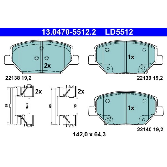 ATE Bremsbelagsatz 13.0470-5512.2 ATE Bremsbelagsatz 13.0470-5512.2