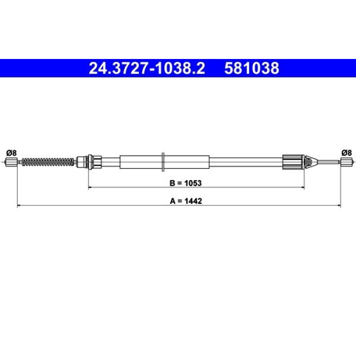 ATE Handbremsseil 24.3727-1038.2 ATE Handbremsseil 24.3727-1038.2