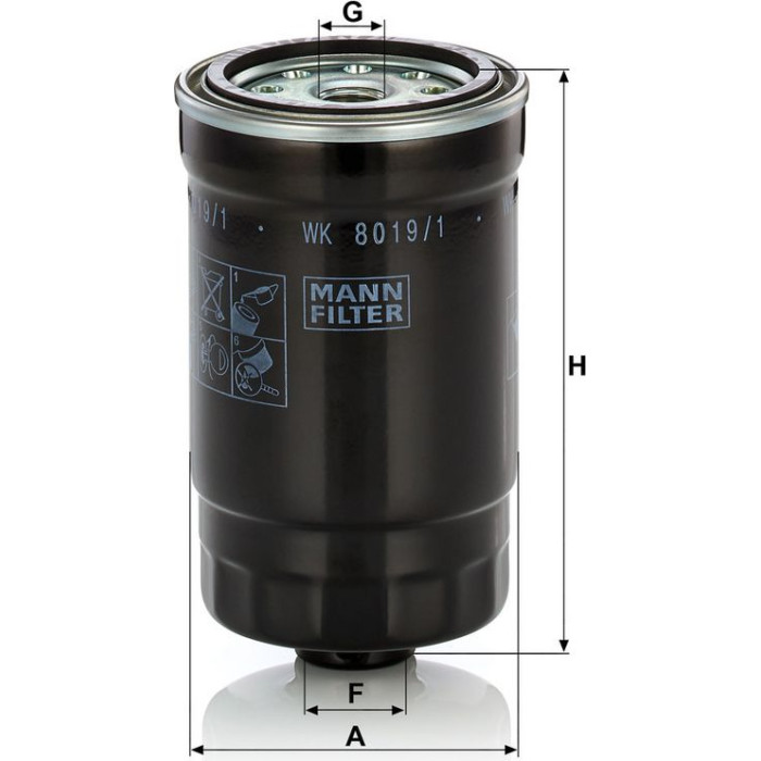 WK 8019/1 MANN-FILTER Kraftstofffilter WK 8019/1