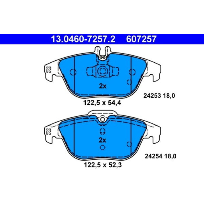 ATE Bremsbelagsatz Mercedes-Benz Hinterachse W204/S204/X204/A207/C207 07 13.0460-7257.2 ATE Bremsbelagsatz Mercedes-Benz Hinterachse W204/S204/X204/A207/C207 07 13.0460-7257.2