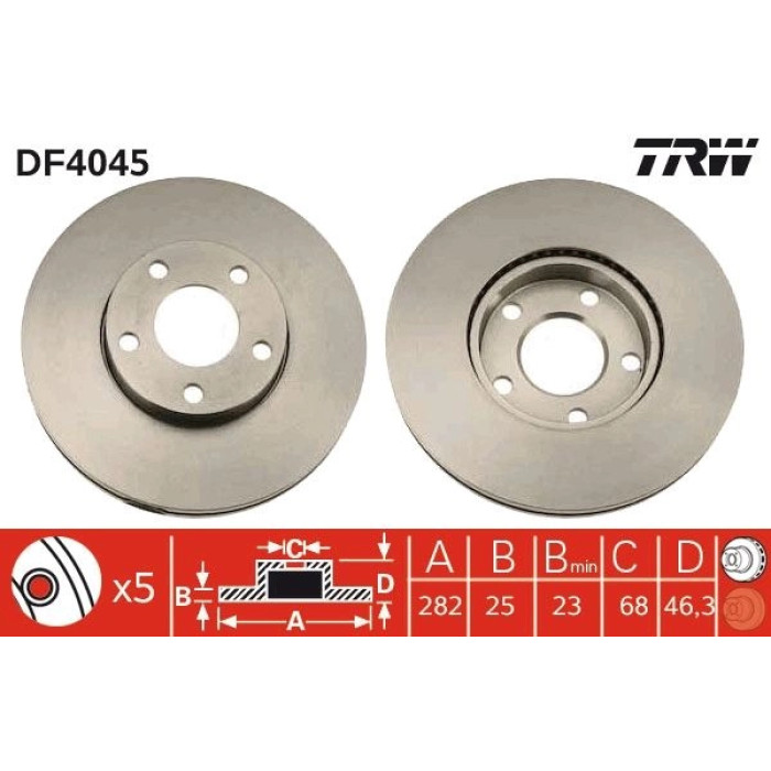 TRW Bremsscheibe DF4045