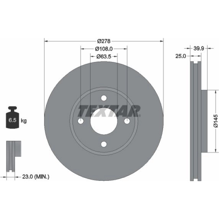 Textar Bremsscheibe 92279003 Textar Bremsscheibe 92279003
