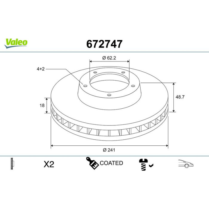 Valeo Bremsscheibe 672747 Valeo Bremsscheibe 672747