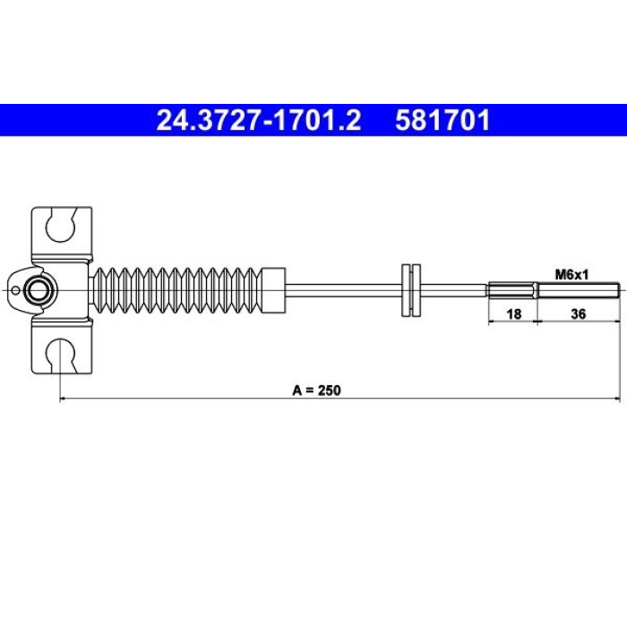 ATE Handbremsseil 24.3727-1701.2 ATE Handbremsseil 24.3727-1701.2