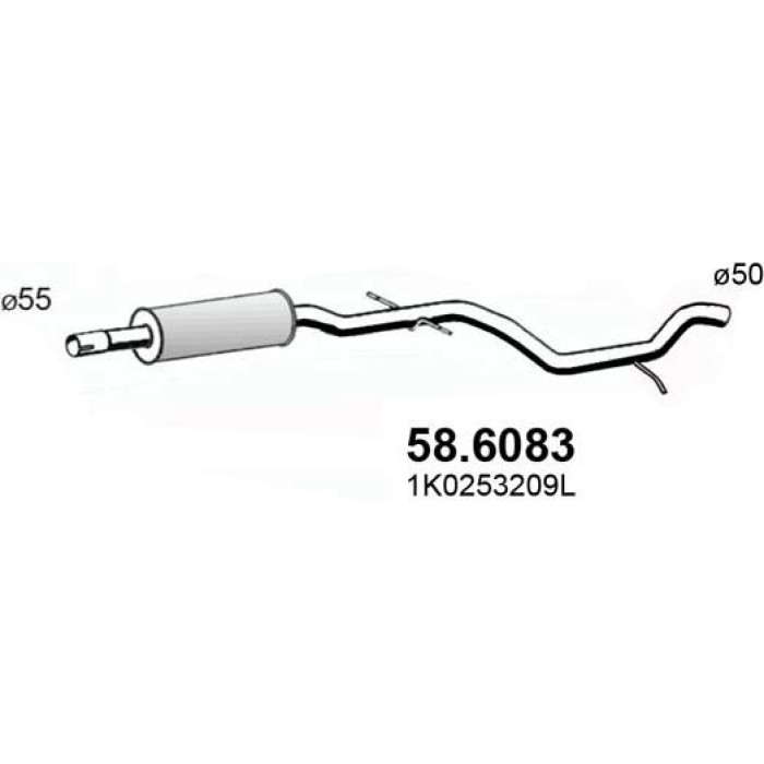 ASSO Mittelschalldämpfer 58.6083 ASSO Mittelschalldämpfer 58.6083