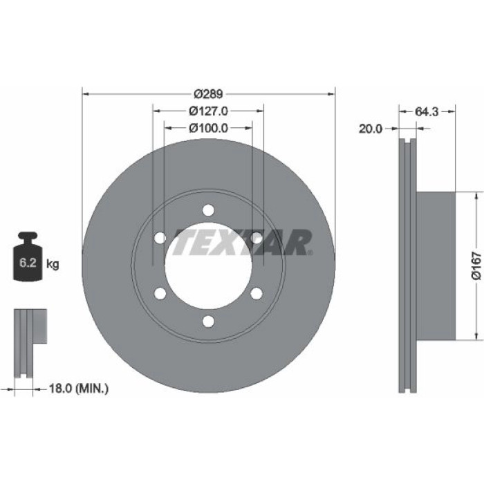 Textar Bremsscheibe 92076300 Textar Bremsscheibe 92076300