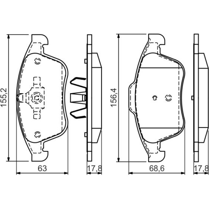 Bosch Bremsbelagsatz 0 986 494 556