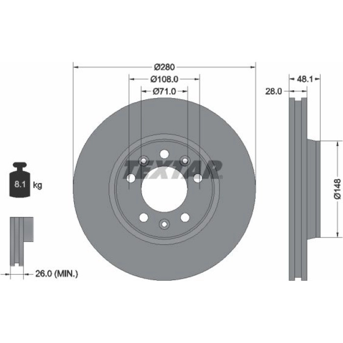 Textar Bremsscheibe 92156903 Textar Bremsscheibe 92156903