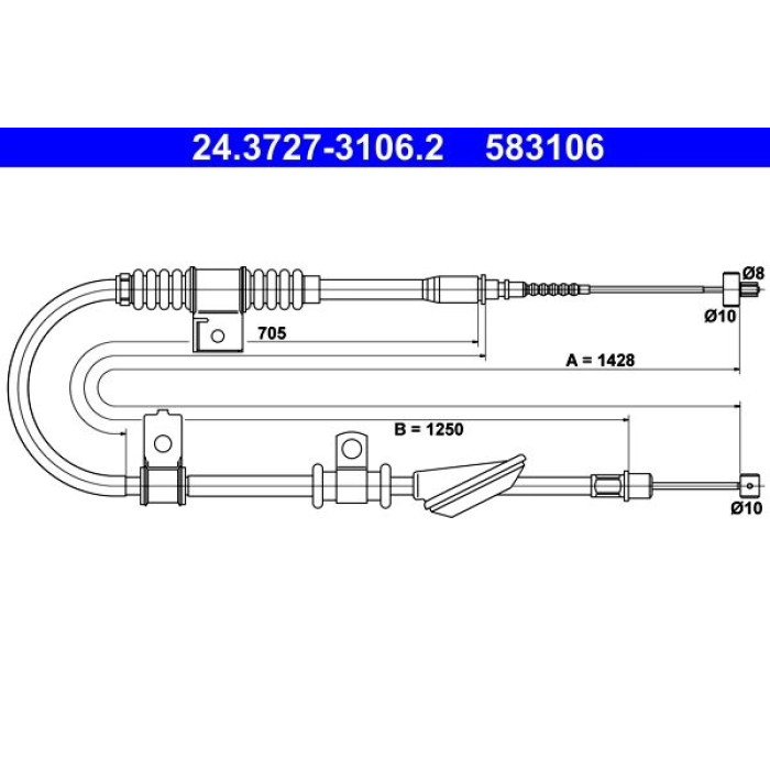 ATE Handbremsseil 24.3727-3106.2 ATE Handbremsseil 24.3727-3106.2