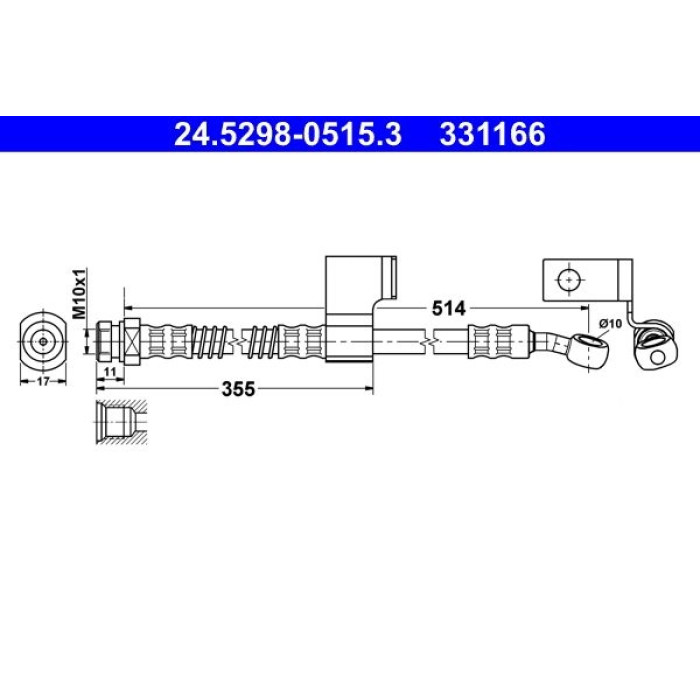 ATE Bremsschlauch 24.5298-0515.3 ATE Bremsschlauch 24.5298-0515.3