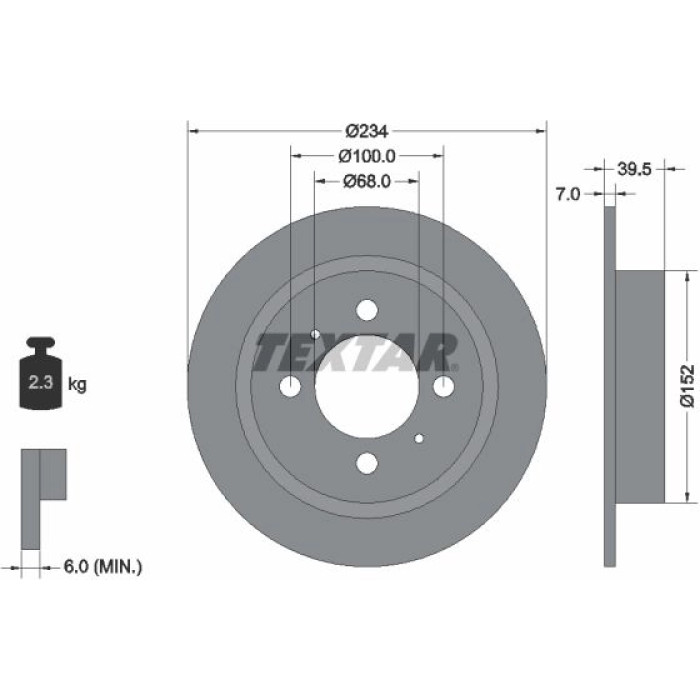 Textar Bremsscheibe 92080000 Textar Bremsscheibe 92080000