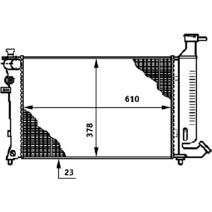 MAHLE Motorkühler / Wasserkühler CR 487 000S, Schaltgetriebe, ohne Klimaanlage, Netz 610 x 377 x 23 mm – u. a. für Peugeot 306 Schrägheck (7A, 7C, N3, N5), Peugeot 306 (7B, N3, N5), Peugeot 306 Break (7E, N3, N5) – OE Nummer 1301.S1 - l MAHLE Motorkühler / Wasserkühler CR 487 000S, Schaltgetriebe, ohne Klimaanlage, Netz 610 x 377 x 23 mm – u. a. für Peugeot 306 Schrägheck (7A, 7C, N3, N5), Peugeot 306 (7B, N3, N5), Peugeot 306 Break (7E, N3, N5) – OE Nummer 1301.S1 - l