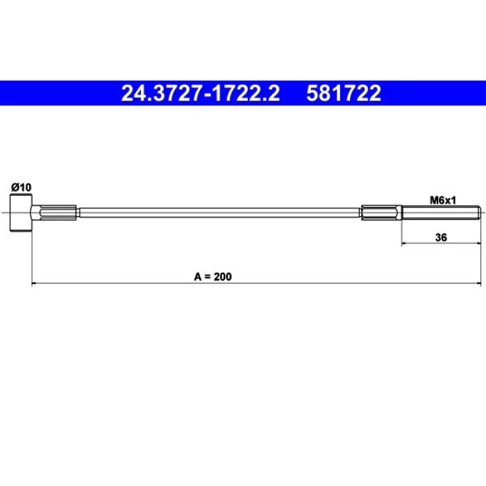ATE Handbremsseil 24.3727-1722.2 ATE Handbremsseil 24.3727-1722.2