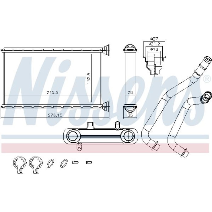 Nissens Heizungskühler PKW 707190 Nissens Heizungskühler PKW 707190