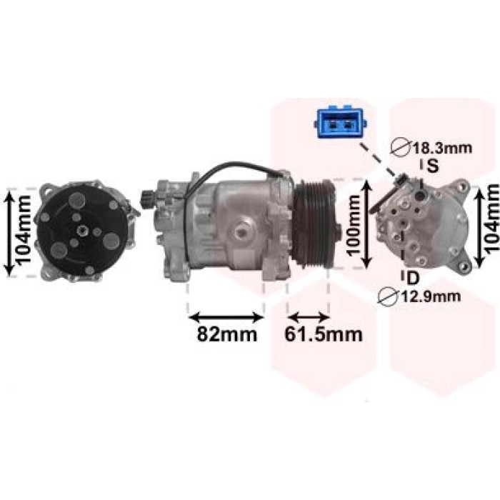 Van Wezel Klimakompressor 5800K167 Van Wezel Klimakompressor 5800K167