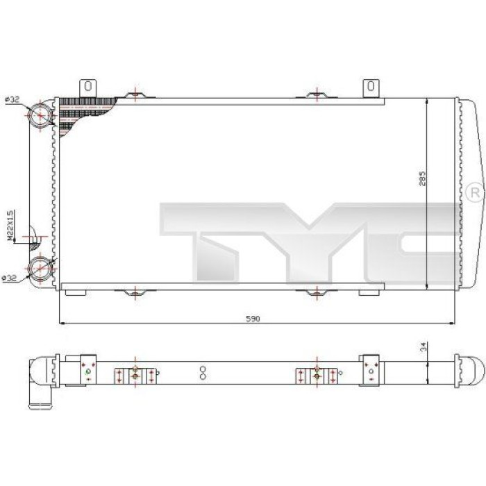TYC Motorkühler 732-0002 TYC Motorkühler 732-0002