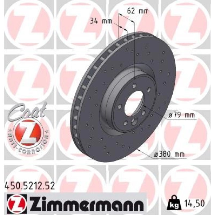 Zimmermann Bremsscheibe Vorderachse Sport 450.5212.52 Zimmermann Bremsscheibe Vorderachse Sport 450.5212.52