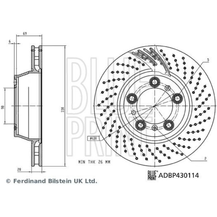 BluePrint BLUE PRINT Bremsscheibe ADBP430114 BluePrint BLUE PRINT Bremsscheibe ADBP430114