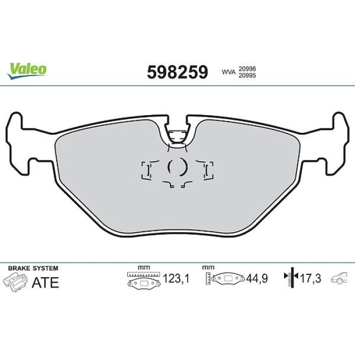 Valeo Bremsbelagsatz 598259 Valeo Bremsbelagsatz 598259
