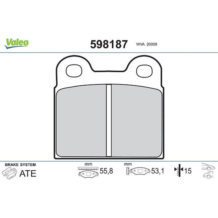 Valeo Bremsbelagsatz 598187 Valeo Bremsbelagsatz 598187