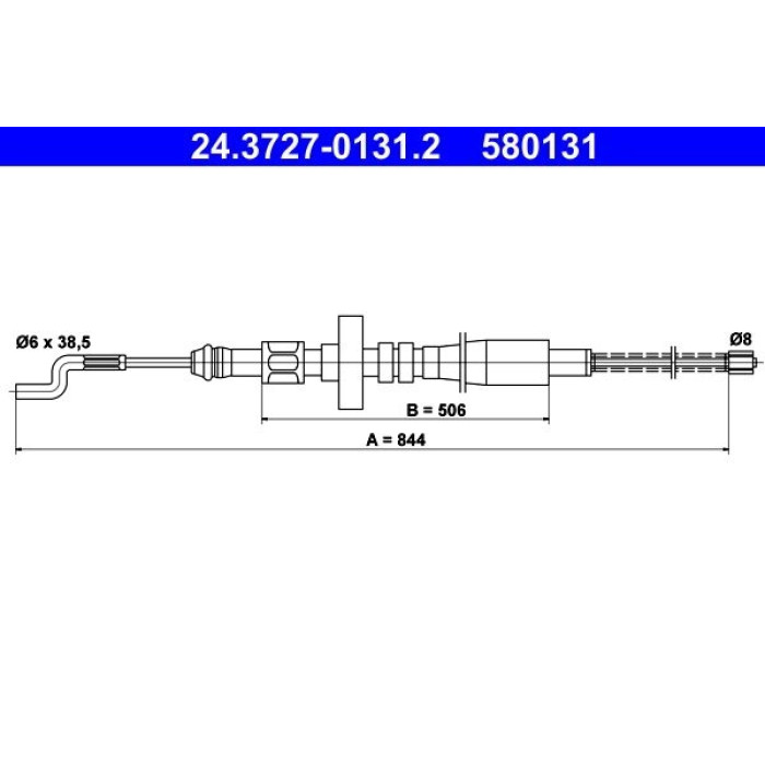 ATE Handbremsseil 24.3727-0131.2 ATE Handbremsseil 24.3727-0131.2
