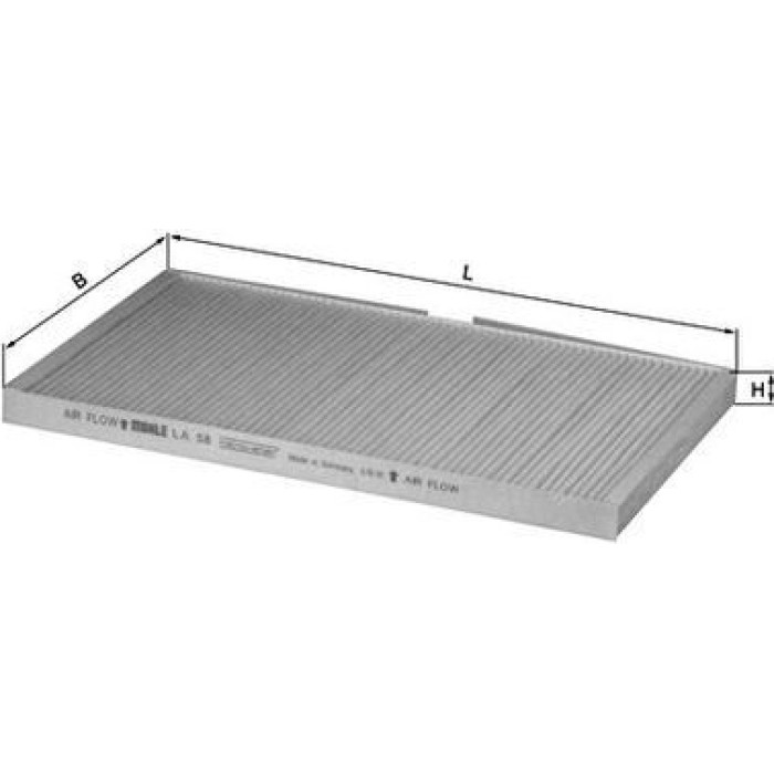 LA 58 MAHLE Innenraumfilter LA 58, mit Klimaanlage, Partikelfilter, 344 x 213 x 20 mm – u. a. für Audi A6 C4 Avant (4A5), A6 C4 (4A2) – OE Nummer 4A1820367 - l LA 58 MAHLE Innenraumfilter LA 58, mit Klimaanlage, Partikelfilter, 344 x 213 x 20 mm – u. a. für Audi A6 C4 Avant (4A5), A6 C4 (4A2) – OE Nummer 4A1820367 - l