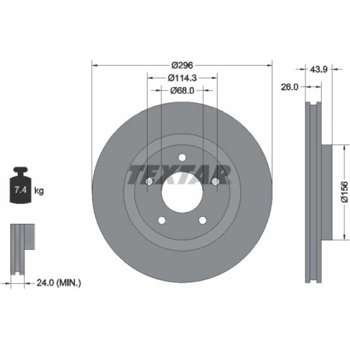 Textar Bremsscheibe 92167405 Textar Bremsscheibe 92167405