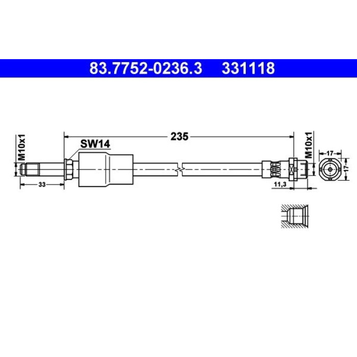 ATE Bremsschlauch 83.7752-0236.3 ATE Bremsschlauch 83.7752-0236.3