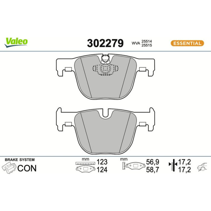 302279 Valeo Bremsbelagsatz 302279