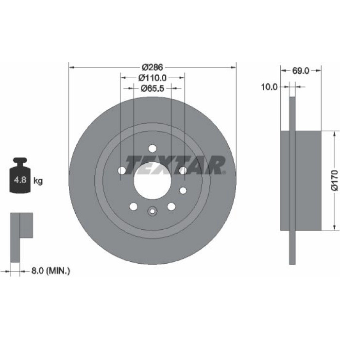 Textar Bremsscheibe 92100200 Textar Bremsscheibe 92100200