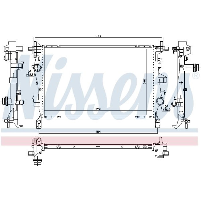 Nissens Wasserkühler PKW 606445 Nissens Wasserkühler PKW 606445