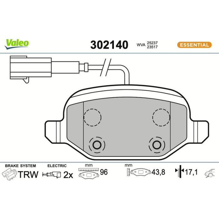 302140 Valeo Bremsbelagsatz 302140