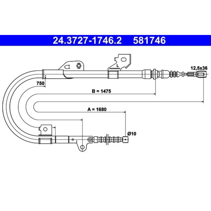 ATE Handbremsseil 24.3727-1746.2 ATE Handbremsseil 24.3727-1746.2