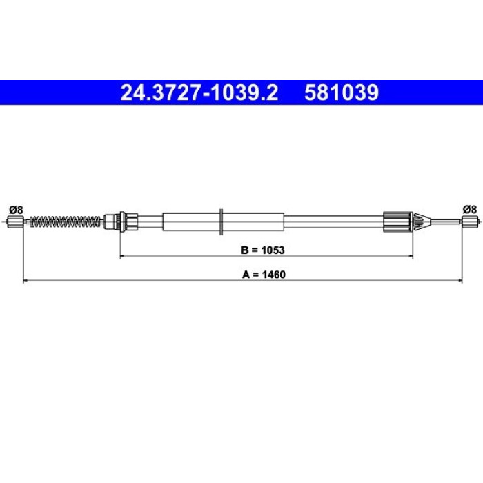 ATE Handbremsseil 24.3727-1039.2 ATE Handbremsseil 24.3727-1039.2