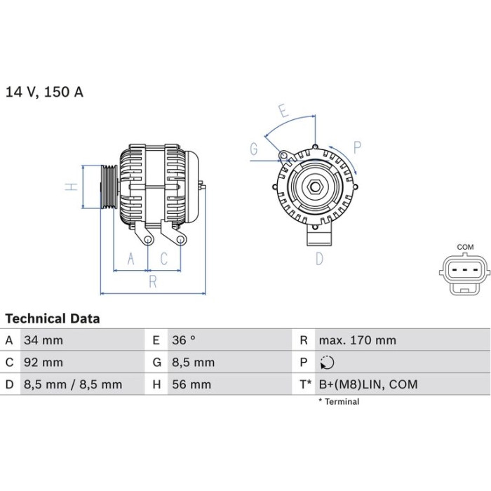 Bosch Lichtmaschine 0 986 083 070 Bosch Lichtmaschine 0 986 083 070