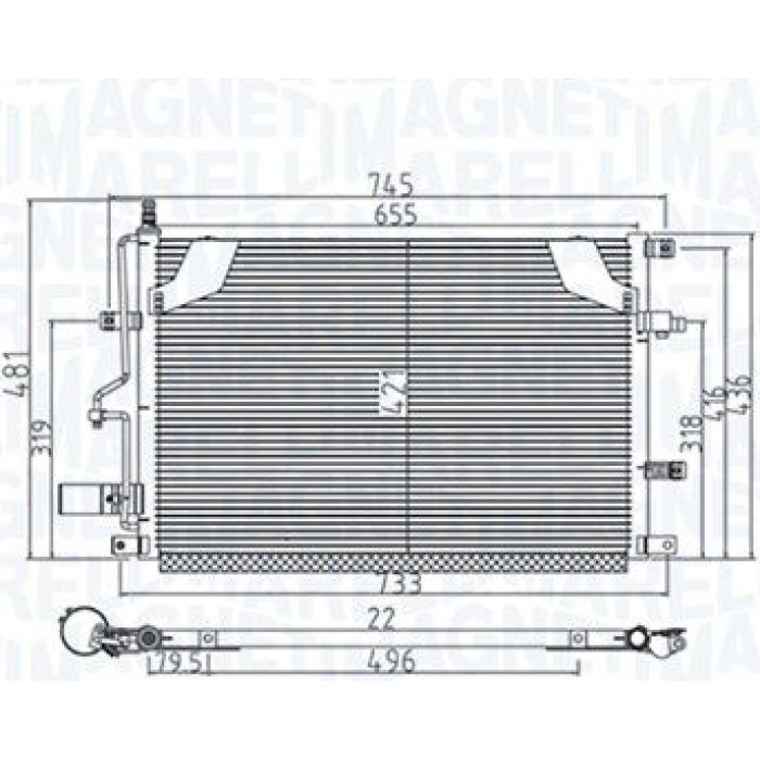 Magneti Marelli Klimakondensator 350203914000 Magneti Marelli Klimakondensator 350203914000