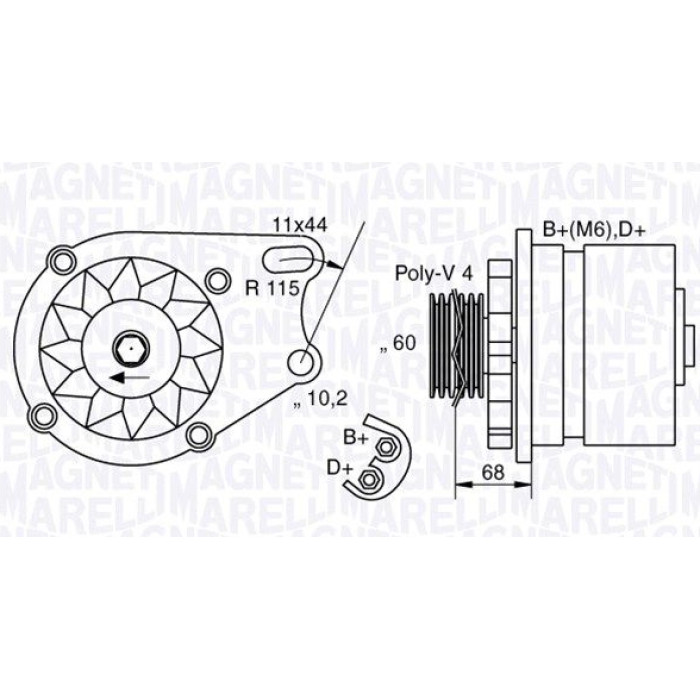 Magneti Marelli Lichtmaschine 063321747010 Magneti Marelli Lichtmaschine 063321747010
