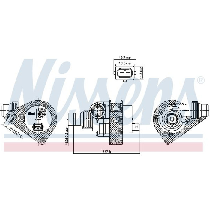 Nissens Zusatzwasserpumpe / Kühlmittelpumpe 831059 Nissens Zusatzwasserpumpe / Kühlmittelpumpe 831059