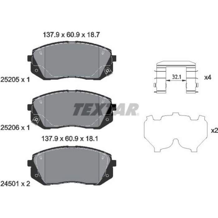 Textar Bremsbelagsatz 2520504
