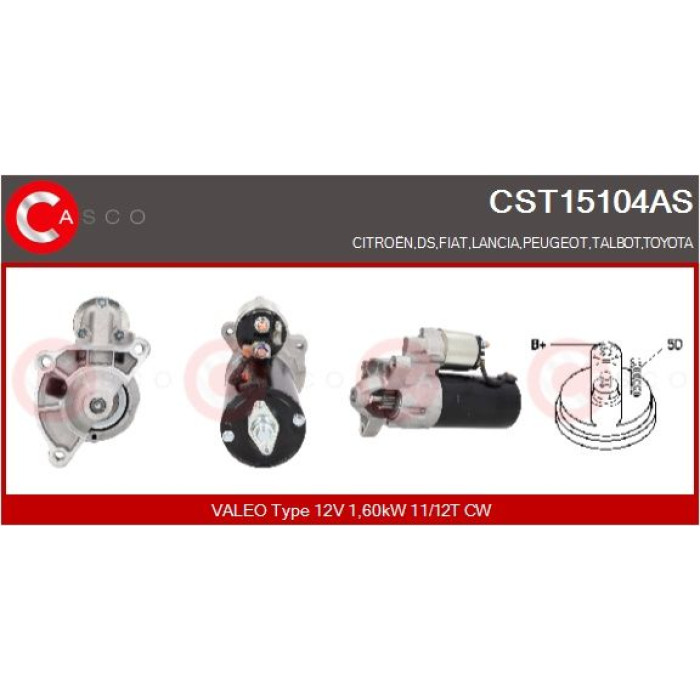 CASCO Anlasser CST15104AS CASCO Anlasser CST15104AS