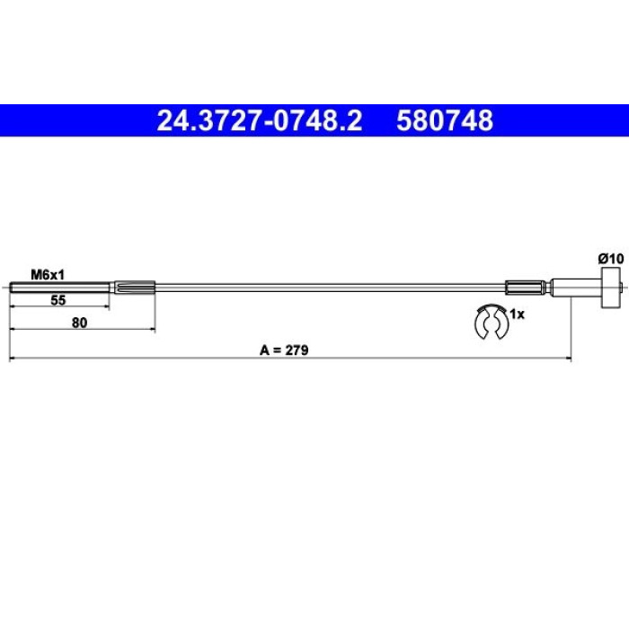 ATE Handbremsseil 24.3727-0748.2 ATE Handbremsseil 24.3727-0748.2