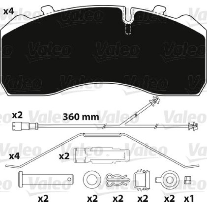 Valeo Bremsbelagsatz 882206 Valeo Bremsbelagsatz 882206