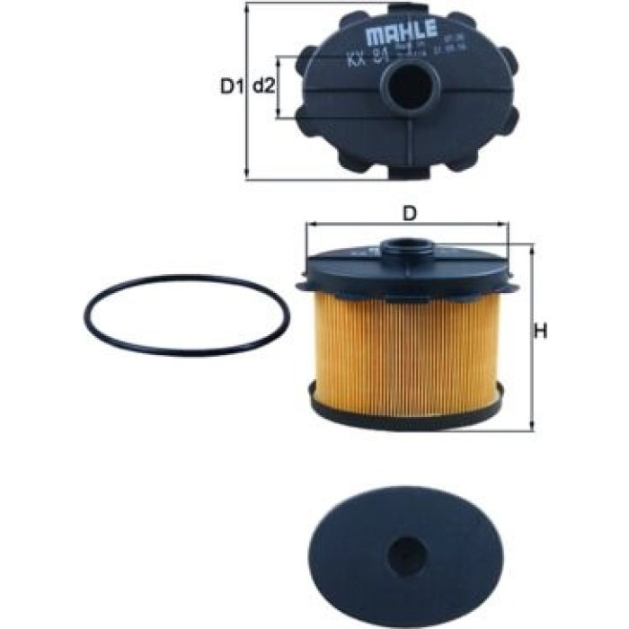 KX 84D MAHLE Kraftstofffilter KX 84D, Filtereinsatz, Höhe 80 mm – u. a. für Peugeot Partner Großraumlimousine (5_, G_), Kasten/Großraumlimousine (5_, G_), 206 Schrägheck (2A/C) – OE Nummer 190648 - l KX 84D MAHLE Kraftstofffilter KX 84D, Filtereinsatz, Höhe 80 mm – u. a. für Peugeot Partner Großraumlimousine (5_, G_), Kasten/Großraumlimousine (5_, G_), 206 Schrägheck (2A/C) – OE Nummer 190648 - l