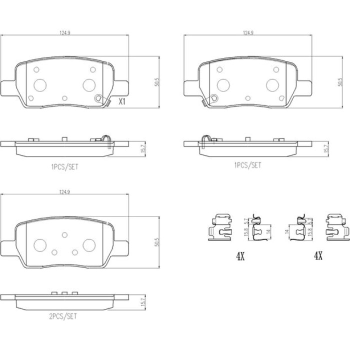 BREMBO Bremsbelagsatz, Scheibenbremse P 30 141