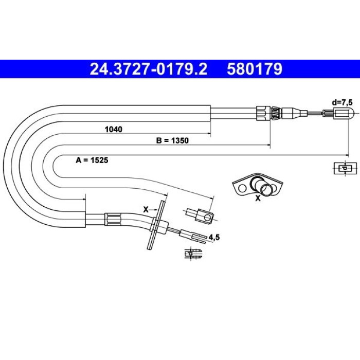 ATE Handbremsseil 24.3727-0179.2 ATE Handbremsseil 24.3727-0179.2