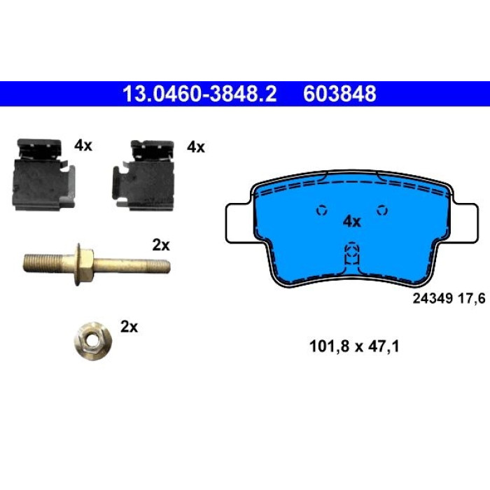 ATE Bremsbelagsatz 13.0460-3848.2 ATE Bremsbelagsatz 13.0460-3848.2