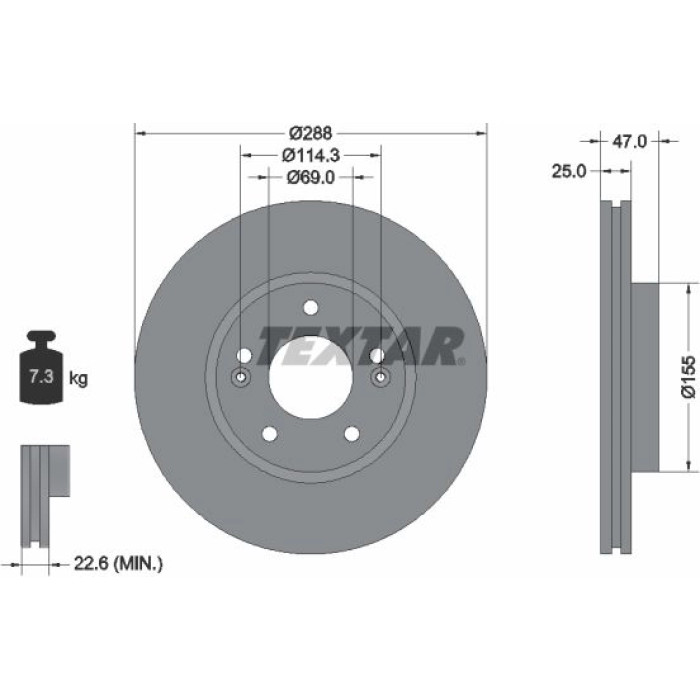 Textar Bremsscheibe 92290503 Textar Bremsscheibe 92290503