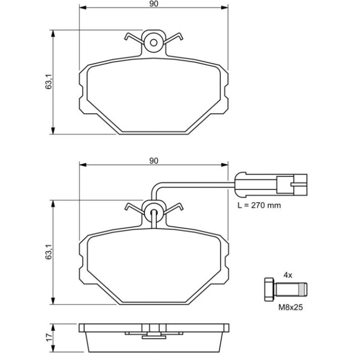 0 986 491 050 Bosch Bremsbelagsatz 0 986 491 050 0 986 491 050 Bosch Bremsbelagsatz 0 986 491 050