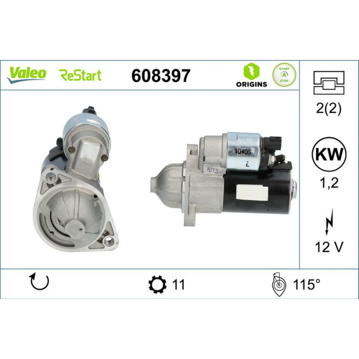 Valeo Anlasser 608397 Valeo Anlasser 608397