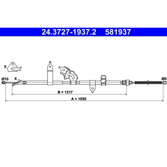 ATE Handbremsseil 24.3727-1937.2 ATE Handbremsseil 24.3727-1937.2